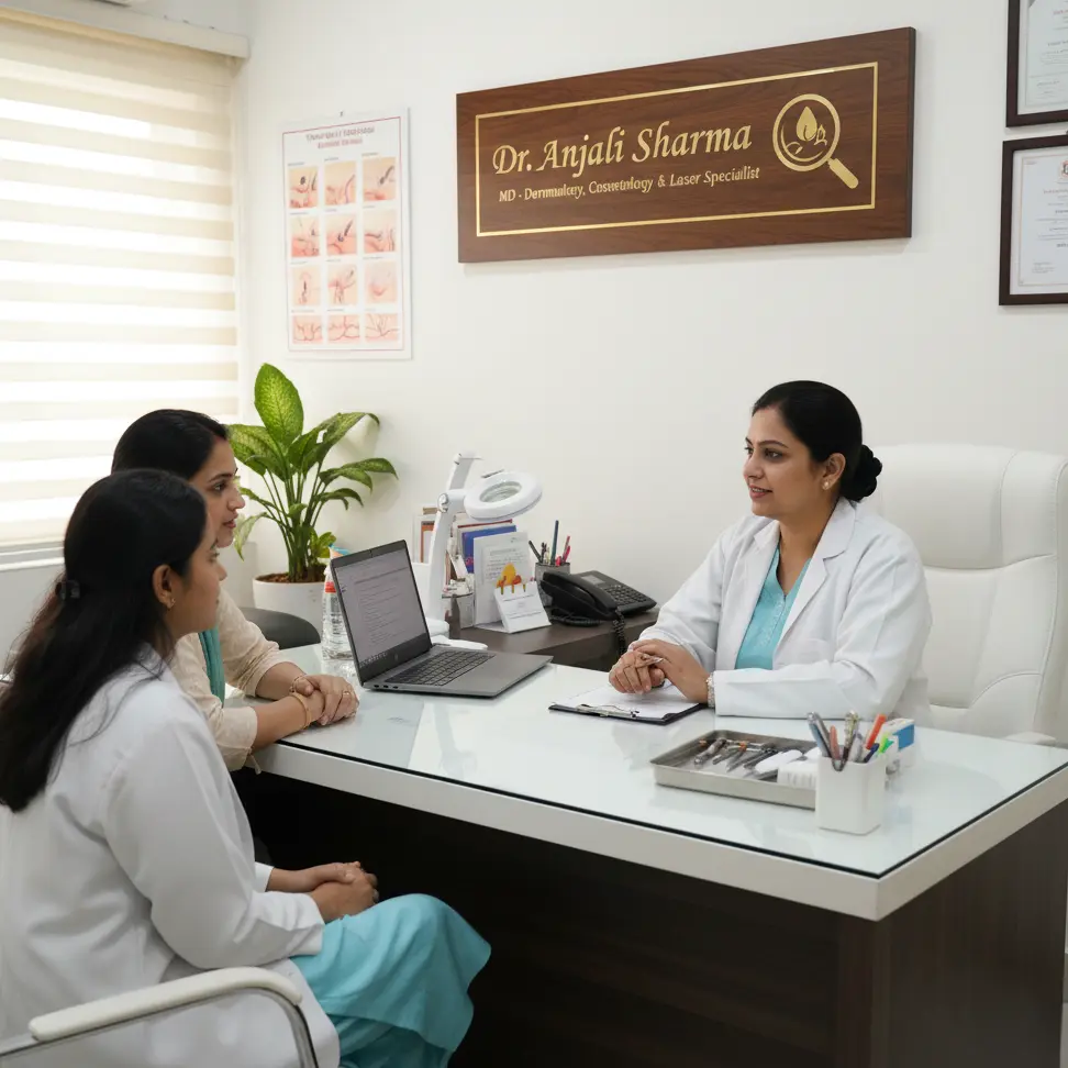 dermatology clinic website example – fast, mobile-first with WhatsApp and map